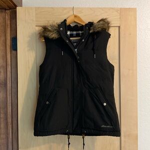 Women’s Eddie Bauer down vest with attached Hood medium